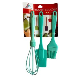 Habverő + spatula + ecset szett türkiz