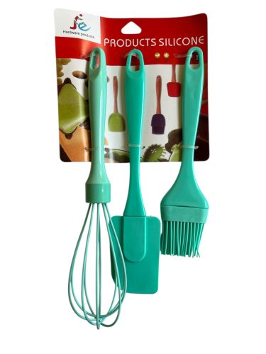 Habverő + spatula + ecset szett türkiz