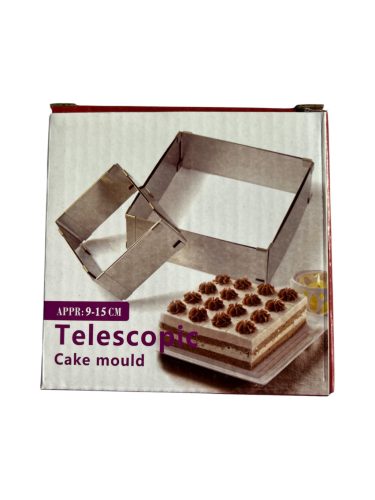 Állítható torta forma szögletes 9-15 cm